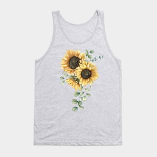 Sunflowers and Eucalyptus Isolated Tank Top